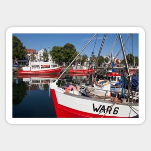 Fishing boats, Alter Strom, Warnemünde, Rostock, Mecklenburg-Western Pomerania Boats, Alter Strom, Warnemünde, Rostock, Mecklenburg-Western Pomerania Sticker